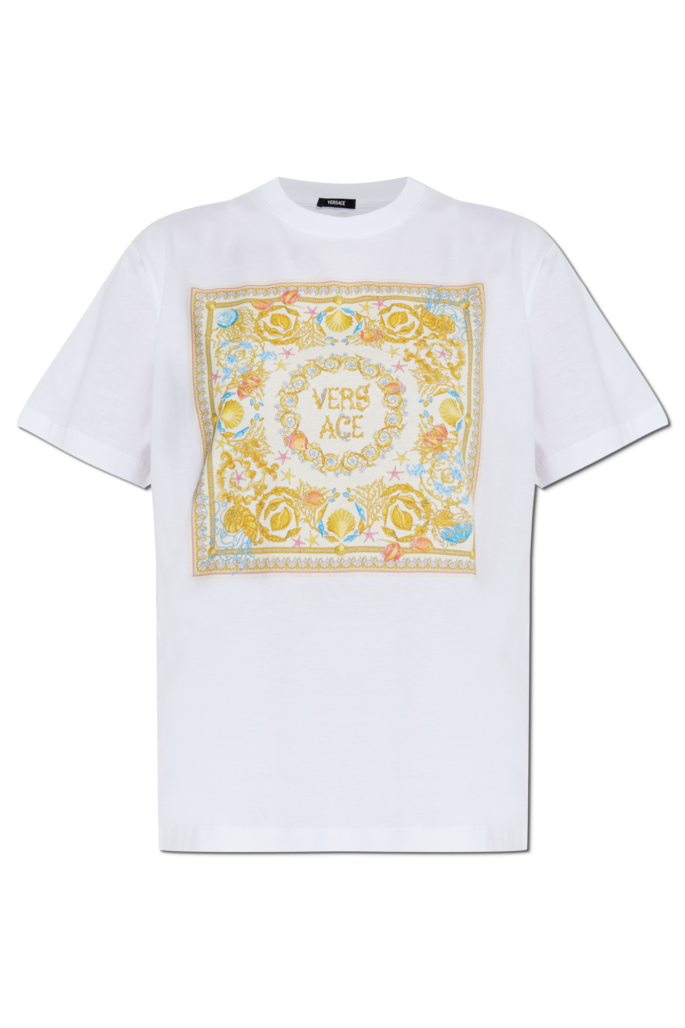 White T-shirt with colorful print Versace - Vitkac France